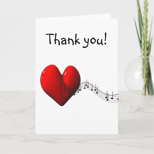 I love music thank you card (Front)