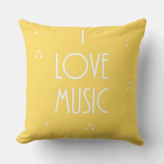 i love music throw pillow (Front)
