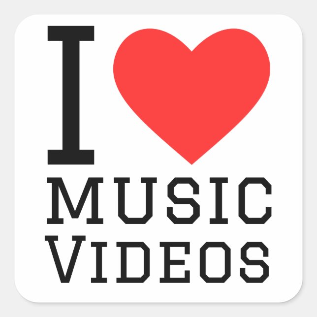 I love music videos square sticker (Front)