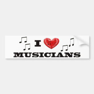 I LOVE MUSICIANS BUMPER STICKER