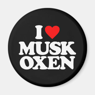 I LOVE MUSK OXEN MAGNET