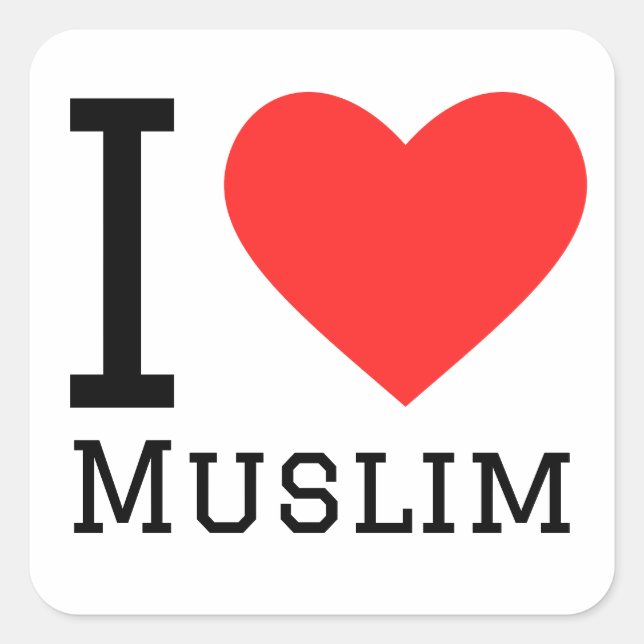 I love Muslim  Square Sticker (Front)