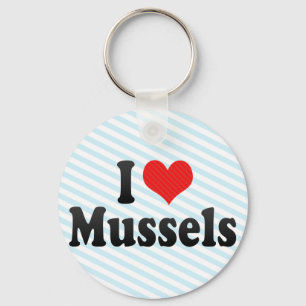 I Love Mussels Keychain