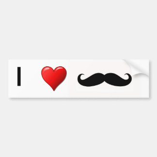 I LOVE MUSTACHES BUMPER STICKER