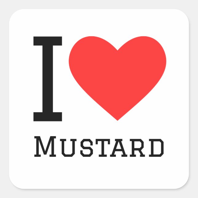 I love mustard square sticker (Front)