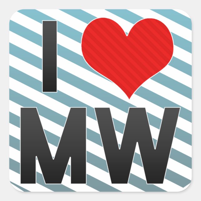 I Love MW Square Sticker (Front)