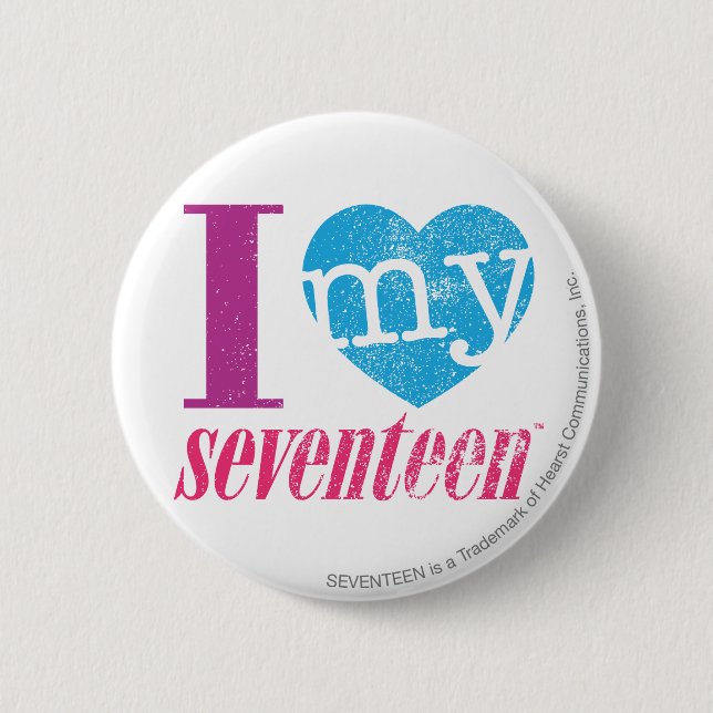 I Love My 17 Aqua 2 Inch Round Button (Front)