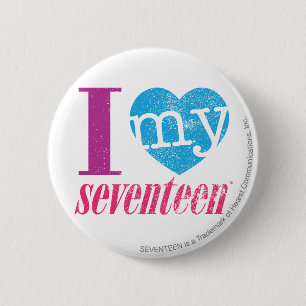 I Love My 17 Aqua 2 Inch Round Button