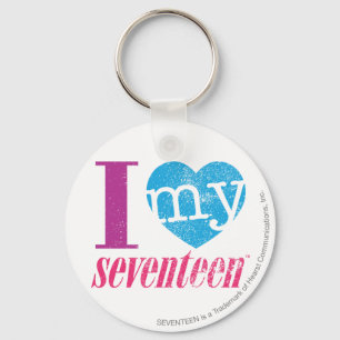 I Love My 17 Aqua Keychain