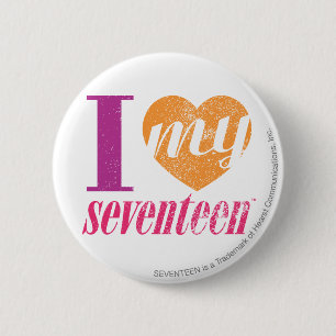 I Love My 17 Orange 2 Inch Round Button