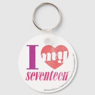 I Love My 17 Pink Keychain