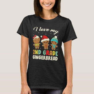 I Love My 2nd Grade Gingerbreads Teacher Students T-Shirt