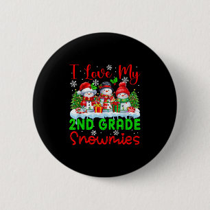 I Love My 2nd Grade Snowmies Christmas Teacher Stu 2 Inch Round Button
