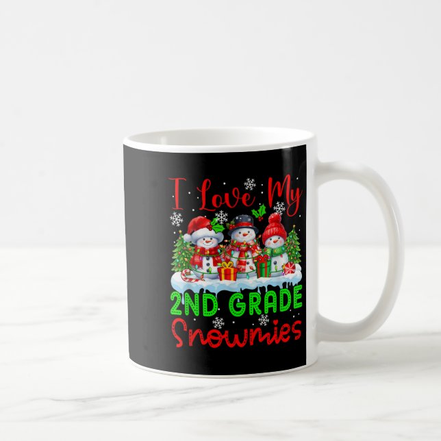 I Love My 2nd Grade Snowmies Christmas Teacher Stu Coffee Mug (Right)