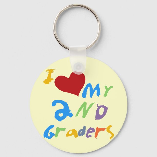 I Love My 2nd Graders Tshirts and Gifts Keychain (Front)