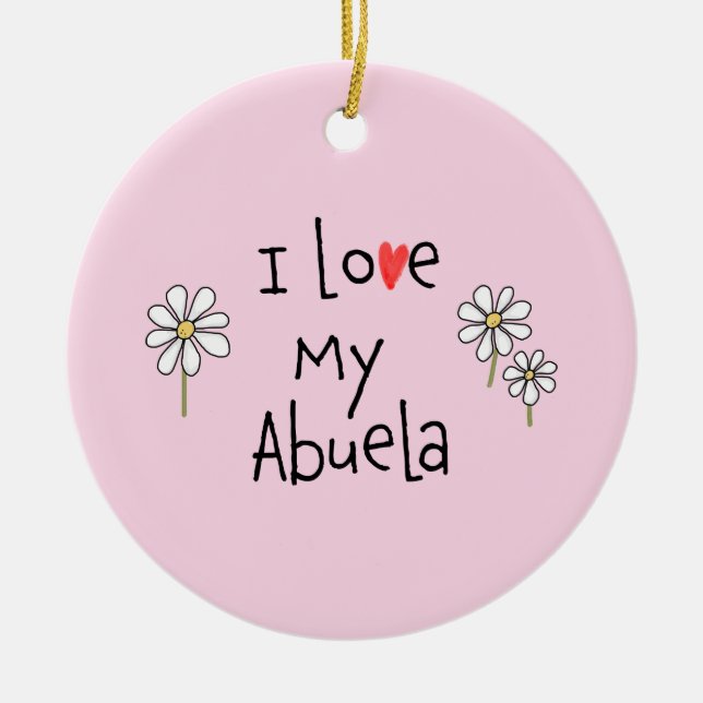 I Love My Abuela Photo Ceramic Ornament (Front)