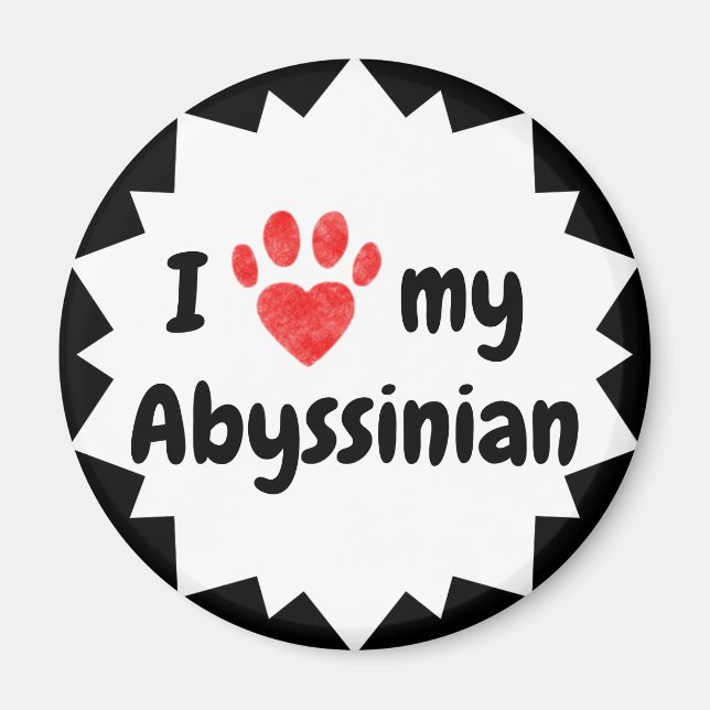 I Love My Abyssinian Cat Magnet (Front)