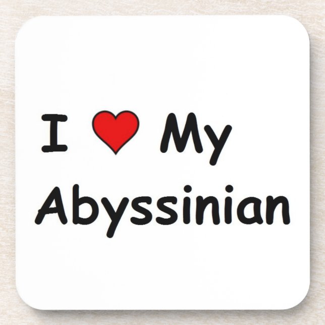 I Love My Abyssinian Coaster (Front)