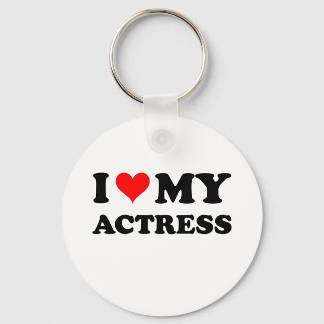 I Love My Actress Keychain (Front)