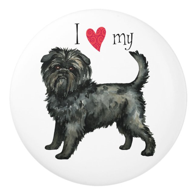 I Love my Affenpinscher Ceramic Knob (Front)