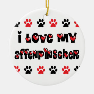 I Love My Affenpinscher Ceramic Ornament