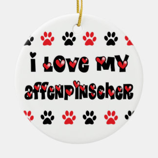I Love My Affenpinscher Ceramic Ornament