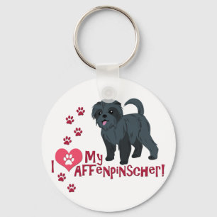 I Love My Affenpinscher! Keychain