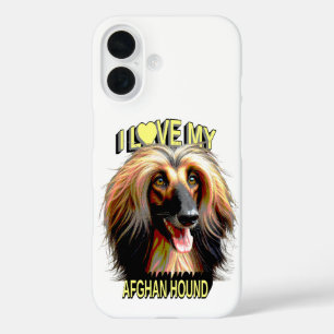 I Love My Afghan Hound – Elegant Dog Lover Design iPhone 16 Case