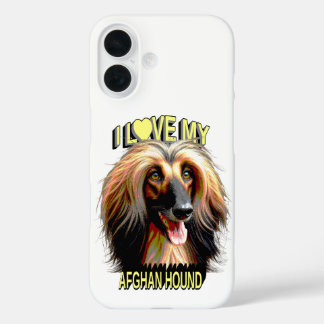 I Love My Afghan Hound – Elegant Dog Lover Design iPhone 16 Case