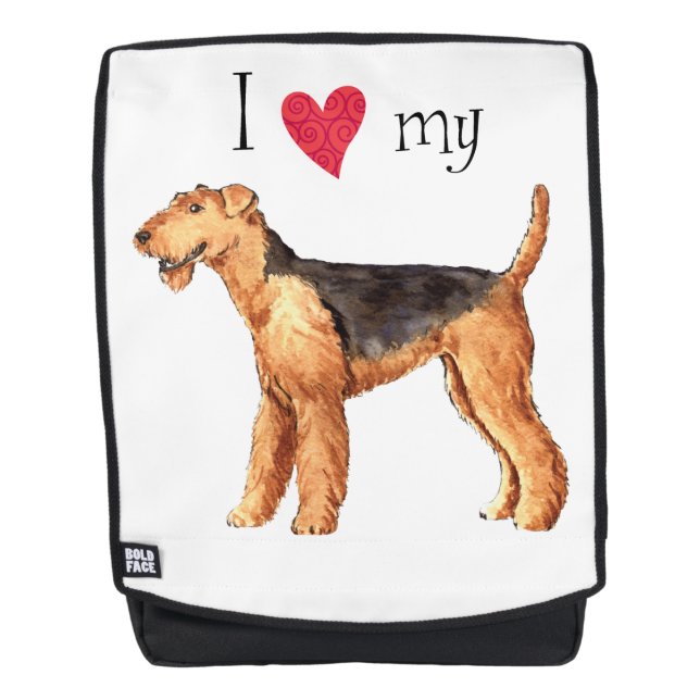 I Love my Airedale Backpack (Front)