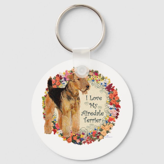 I Love My Airedale Keychain (Front)