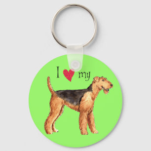 I Love my Airedale Keychain