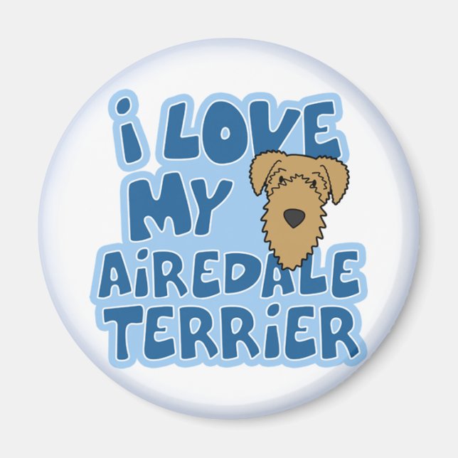 I Love My Airedale Terrier Magnet (Front)