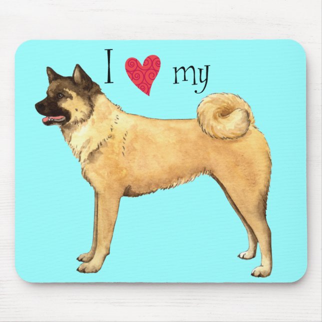 I Love my Akita Mouse Pad (Front)