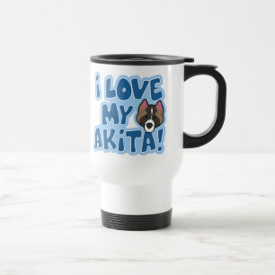 I Love My Akita Travel Mug