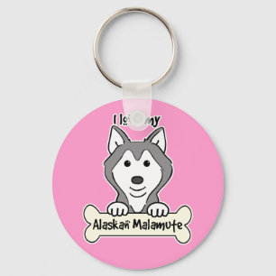 I Love My Alaskan Malamute Keychain