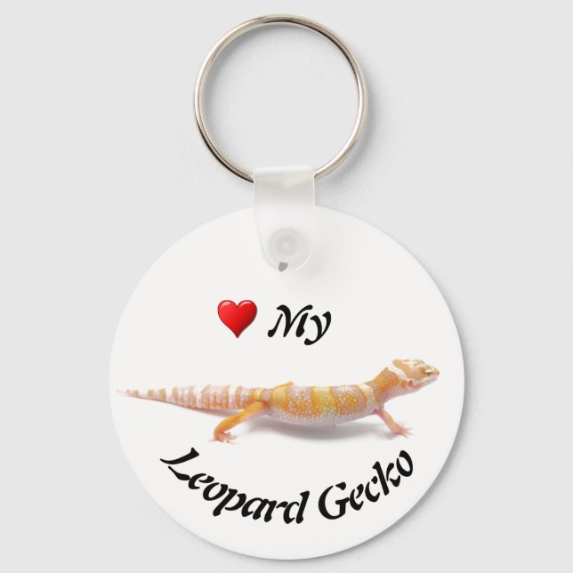 I love my Albino Leopard Gecko Keychain (Front)
