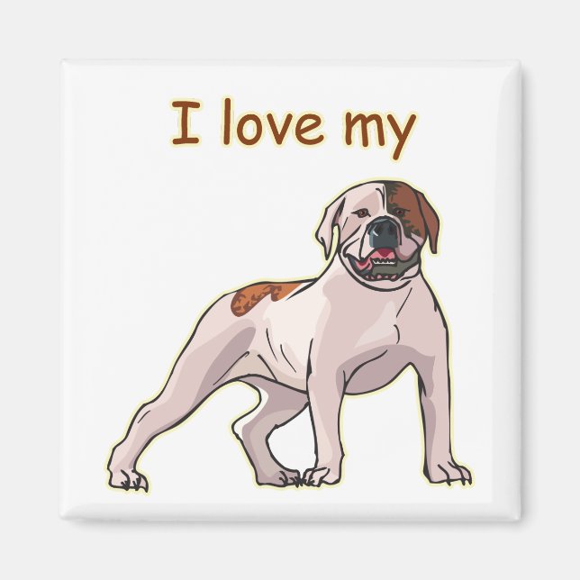 I Love My American Bulldog Magnet (Front)