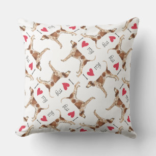I Love my American English Coonhound Throw Pillow