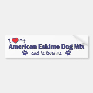 I Love My American Eskimo Dog Mix (Male Dog) Bumper Sticker
