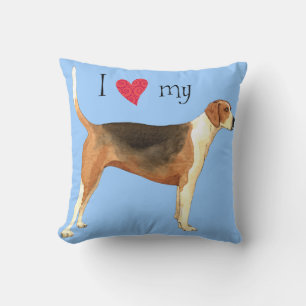 I Love my American Foxhound Throw Pillow