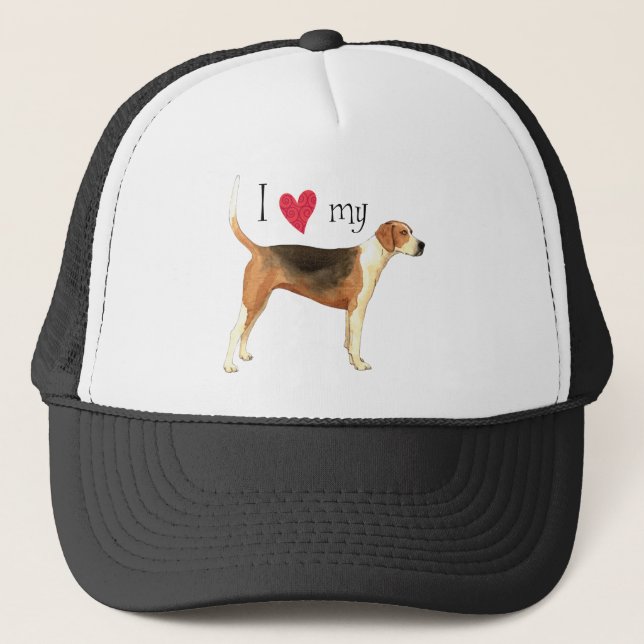 I Love my American Foxhound Trucker Hat (Front)