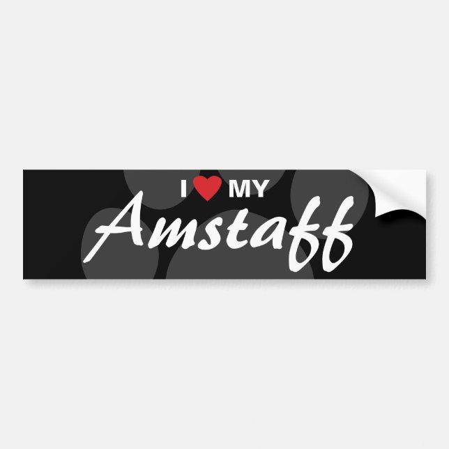 I Love My American Staffordshire Terrier Bumper Sticker (Front)