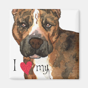 I Love my American Staffordshire Terrier Magnet