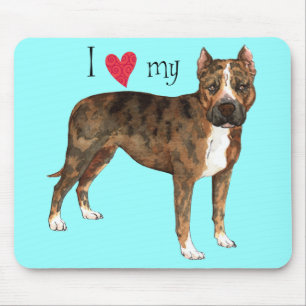 I Love my American Staffordshire Terrier Mouse Pad