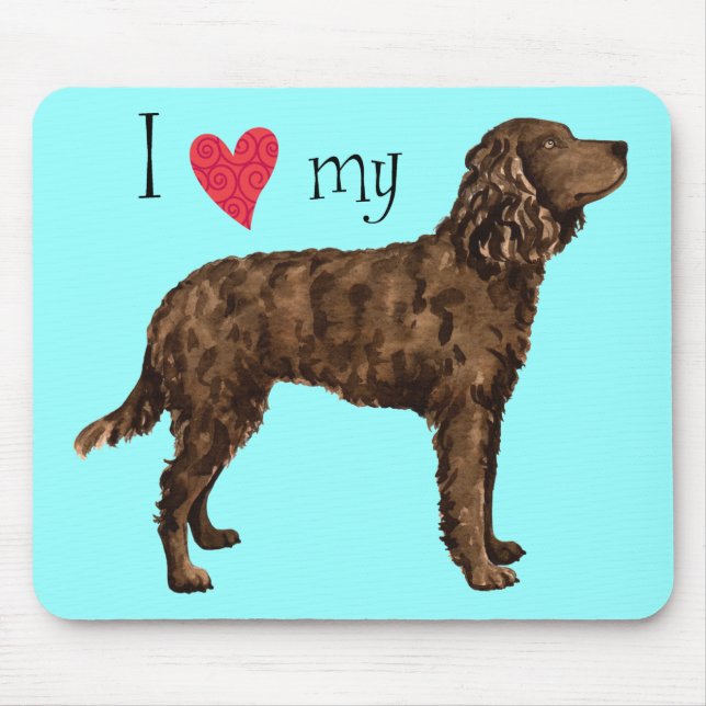 I Love my American Water Spaniel Mouse Pad (Front)
