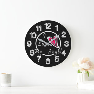 I love my Angel   Large Clock