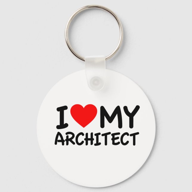 I Love My Architect Keychain (Front)