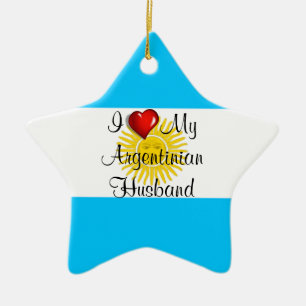 I Love My Argentinian Husband Ceramic Ornament