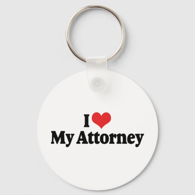 I Love My Attorney Keychain (Front)